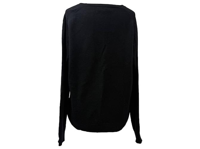 Schwarzer V-Ausschnitt Pullover aus Wolle von Dries Van Noten - Ansicht 3