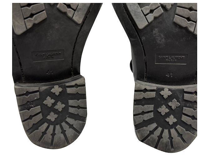 Scarpe Derby stringate Saint Laurent in pelle nera - vista 10