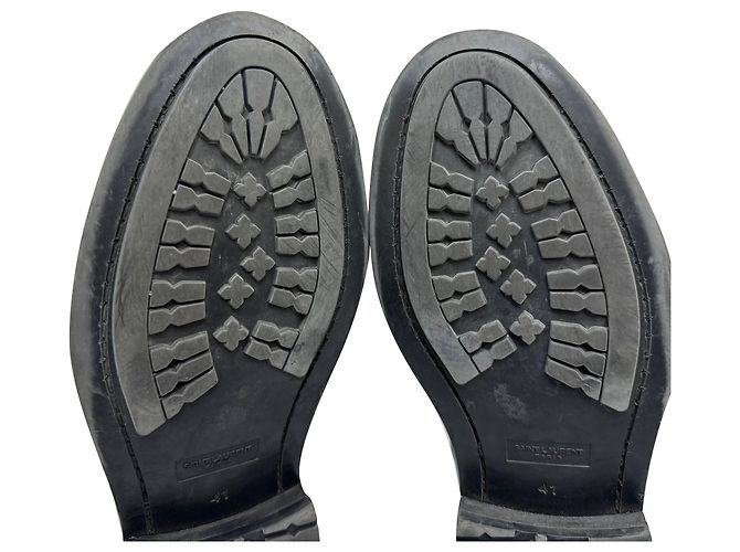 Scarpe Derby stringate Saint Laurent in pelle nera - vista 11