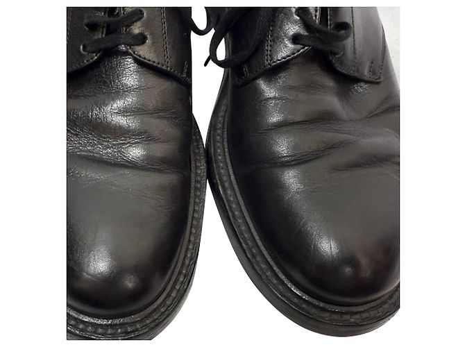 Scarpe Derby stringate Saint Laurent in pelle nera - vista 12