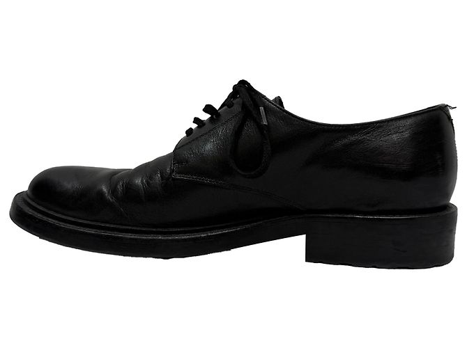 Scarpe Derby stringate Saint Laurent in pelle nera - vista 5