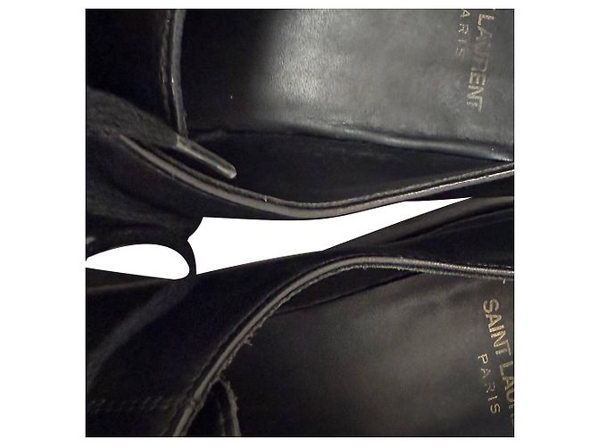 Scarpe Derby stringate Saint Laurent in pelle nera - vista 6