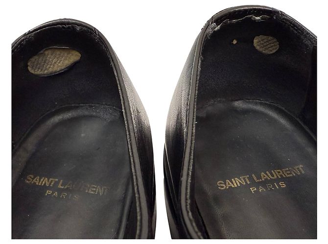Scarpe Derby stringate Saint Laurent in pelle nera - vista 7