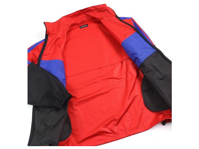 Chaqueta de poliéster con estampado de logo Balenciaga Negro Roja Azul - vista 3