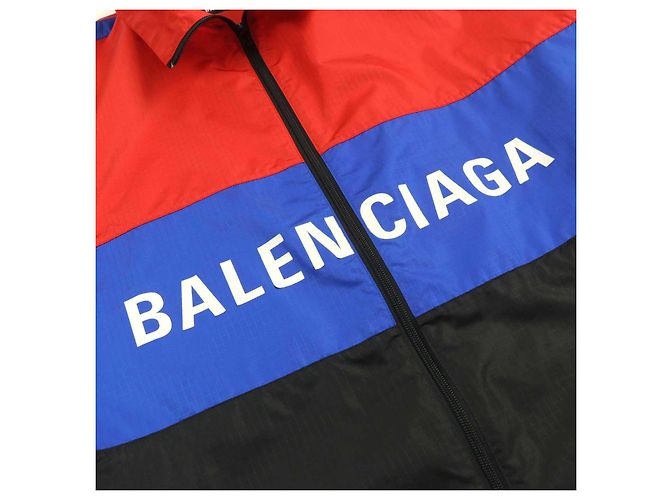 Chaqueta de poliéster con estampado de logo Balenciaga Negro Roja Azul - vista 7