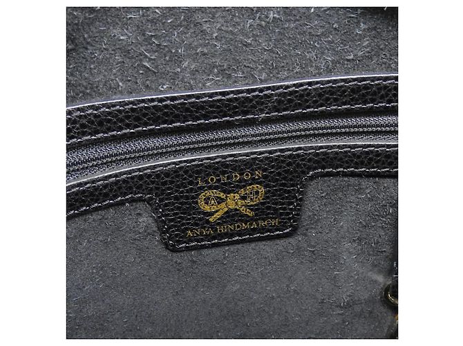 Autre Marque Borsa a spalla in pelle Anya Hindmarch nera Nero - vista 9