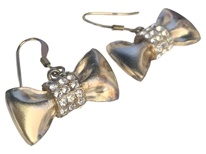 Chloé Knoten Ohrringe vergoldetes Messing Strass Gold hardware - Ansicht 2