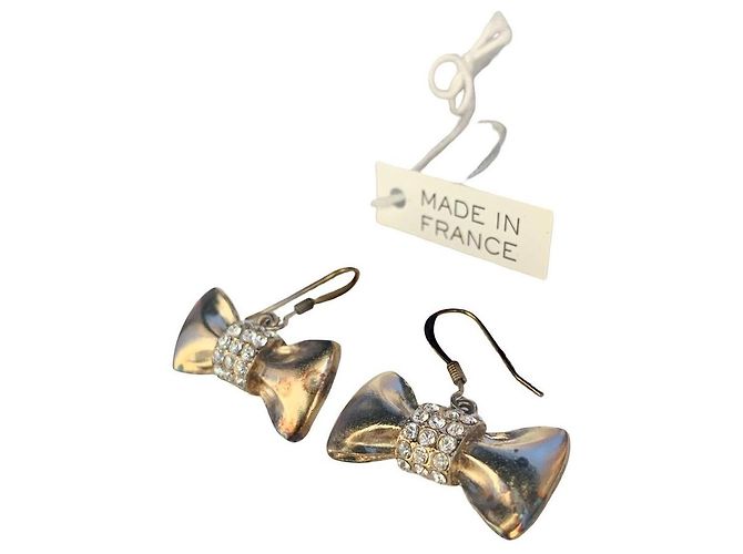 Chloé Knoten Ohrringe vergoldetes Messing Strass Gold hardware - Ansicht 3