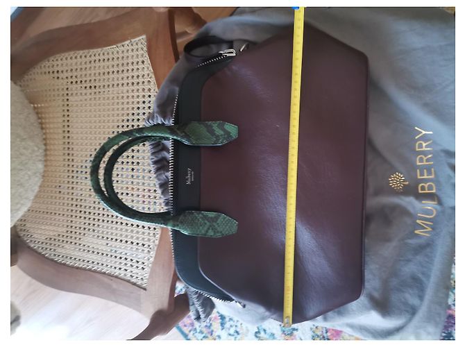 Borsa a mano Mulberry in pelle nera e rosso scuro Nero Bordò - vista 10