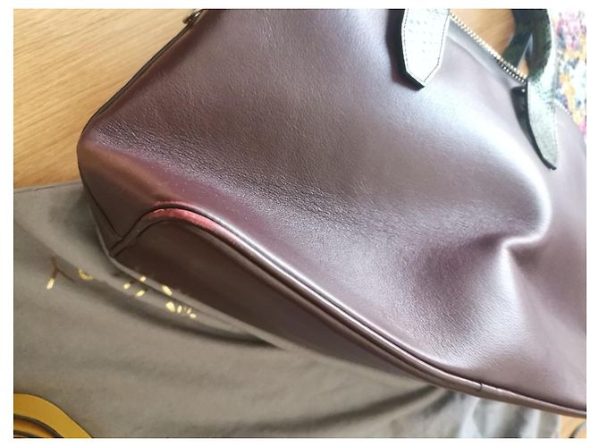 Borsa a mano Mulberry in pelle nera e rosso scuro Nero Bordò - vista 12