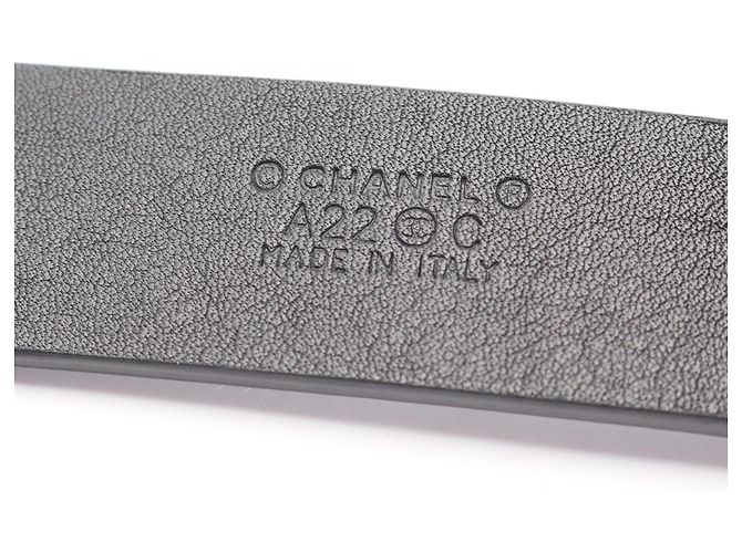 CHANEL Coco Mark Leder Gürtel für Frauen Schwarz - Ansicht 3