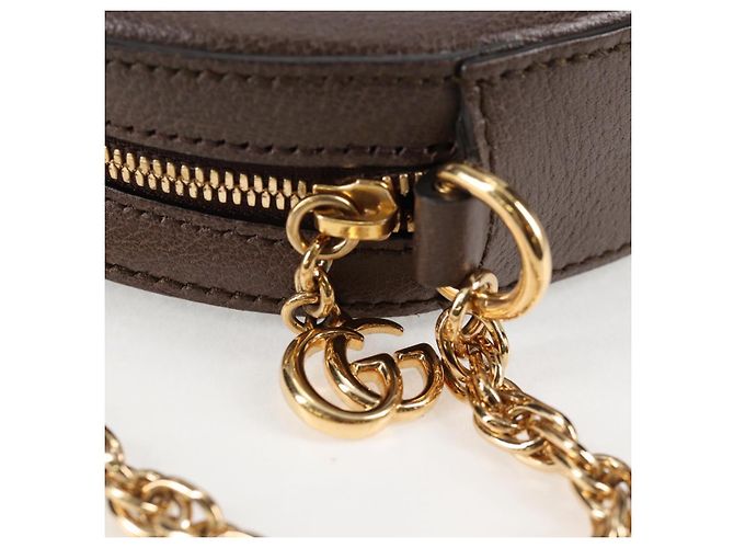 GUCCI GG Marmont Web Sherry Linea Borsa a Catena PVC Beige Oro 550618 Auth 131980M D'oro - vista 10