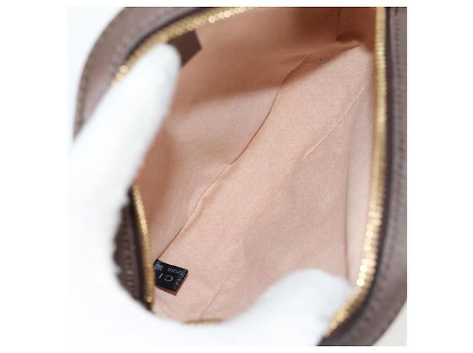 GUCCI GG Marmont Web Sherry Linea Borsa a Catena PVC Beige Oro 550618 Auth 131980M D'oro - vista 11