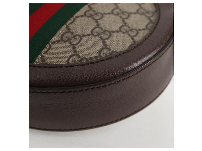 GUCCI GG Marmont Web Sherry Linea Borsa a Catena PVC Beige Oro 550618 Auth 131980M D'oro - vista 14