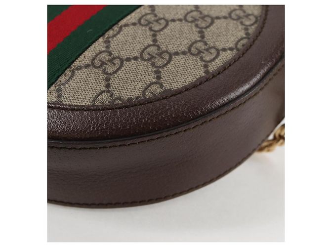 GUCCI GG Marmont Web Sherry Linea Borsa a Catena PVC Beige Oro 550618 Auth 131980M D'oro - vista 16