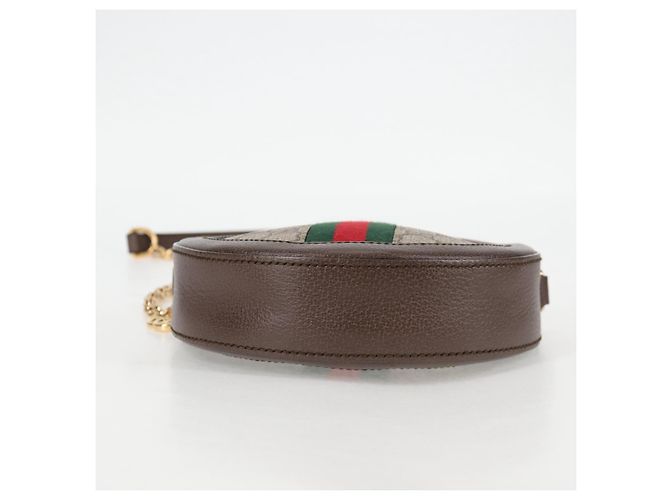 GUCCI GG Marmont Web Sherry Linea Borsa a Catena PVC Beige Oro 550618 Auth 131980M D'oro - vista 5