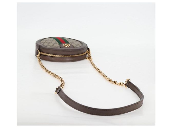 GUCCI GG Marmont Web Sherry Linea Borsa a Catena PVC Beige Oro 550618 Auth 131980M D'oro - vista 7