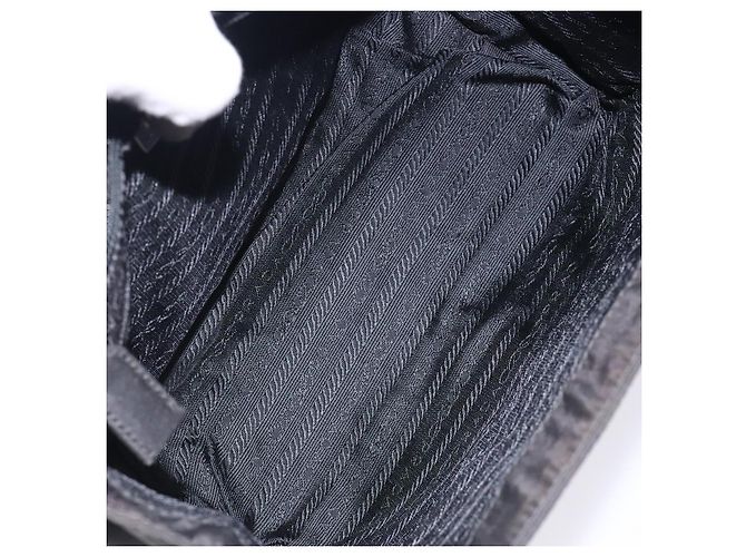 PRADA Borsa a Mano Nylon Nero Oro Auth 131867 D'oro - vista 10