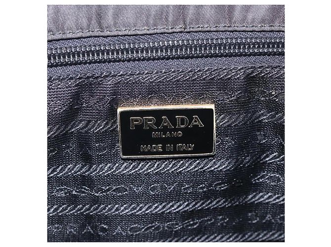 PRADA Borsa a Mano Nylon Nero Oro Auth 131867 D'oro - vista 19