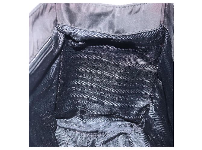 PRADA Borsa a Mano Nylon Nero Oro Auth 131867 D'oro - vista 20
