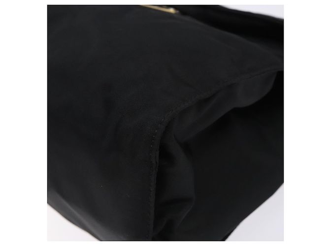 PRADA Borsa a Mano Nylon Nero Oro Auth 131867 D'oro - vista 9