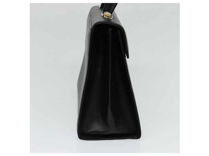 Borsa a mano in pelle Gancini Salvatore Ferragamo 2 in 1 Nero Oro Auth ep9613 - vista 3