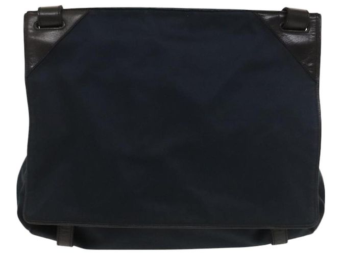 Autre Marque Borsa a Spalla Bottega Veneta Cotone Blu Navy 113038 Auth 129164 - vista 13
