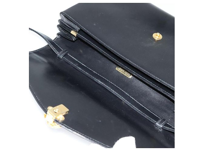 BALLY Borsa a Spalla in Pelle Nera e Oro Auth ep9750 Nero D'oro - vista 10