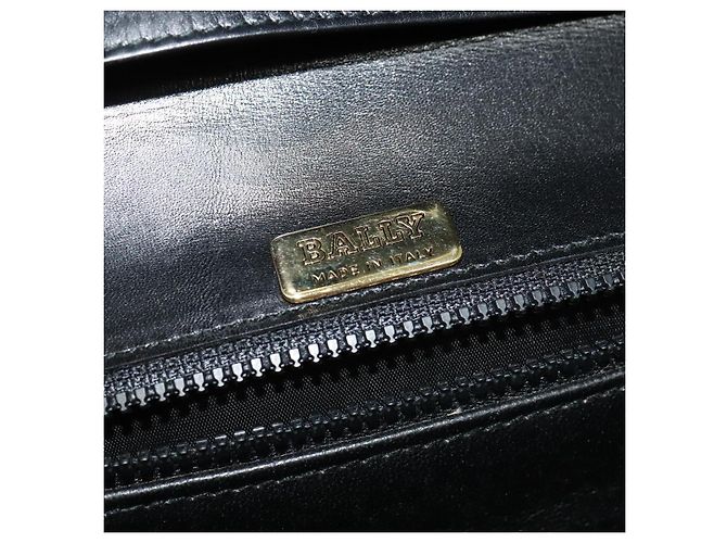 BALLY Borsa a Spalla in Pelle Nera e Oro Auth ep9750 Nero D'oro - vista 11