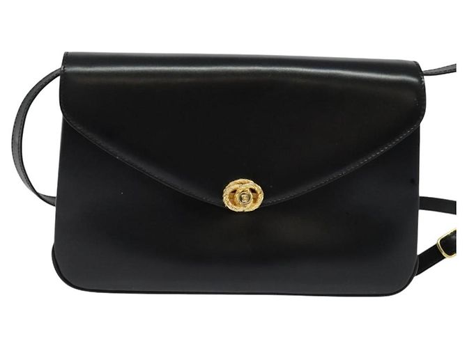BALLY Borsa a Spalla in Pelle Nera e Oro Auth ep9750 Nero D'oro - vista 13