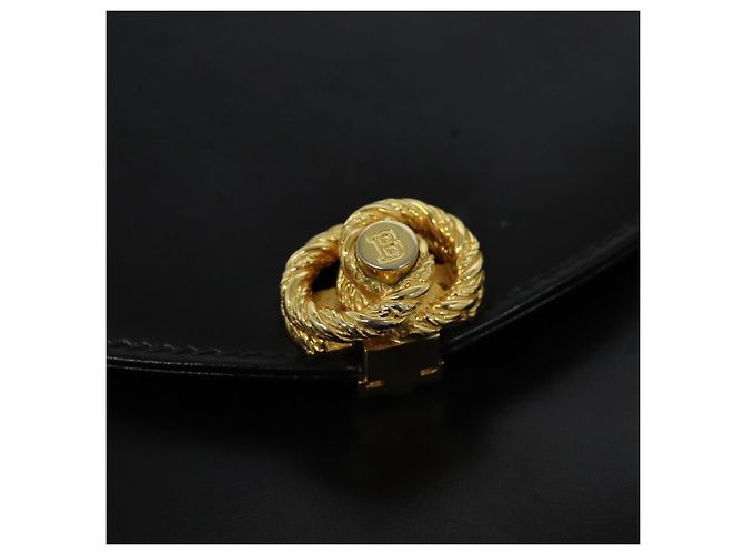 BALLY Borsa a Spalla in Pelle Nera e Oro Auth ep9750 Nero D'oro - vista 17