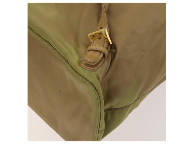 Zaino a catena Prada in nylon khaki oro Auth bs27511 D'oro Cachi - vista 18