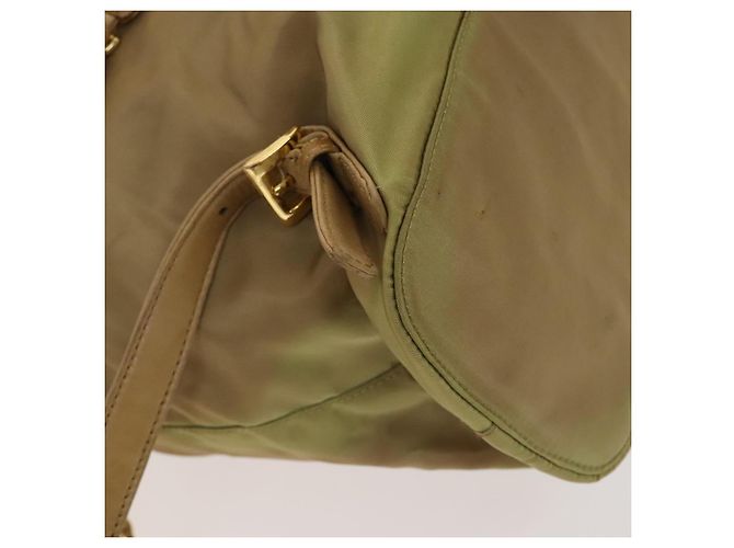 Zaino a catena Prada in nylon khaki oro Auth bs27511 D'oro Cachi - vista 19