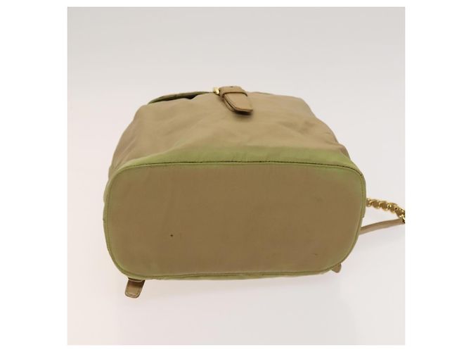 Zaino a catena Prada in nylon khaki oro Auth bs27511 D'oro Cachi - vista 5