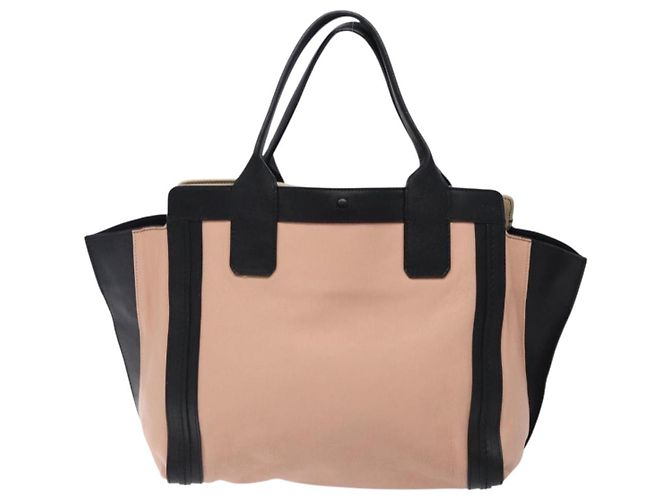 Chloé Borsa tote in pelle Chloe Alison rosa e nera Auth gh323 Nero - vista 13