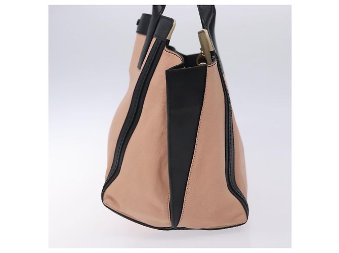 Chloé Borsa tote in pelle Chloe Alison rosa e nera Auth gh323 Nero - vista 3