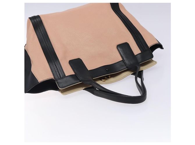 Chloé Borsa tote in pelle Chloe Alison rosa e nera Auth gh323 Nero - vista 6