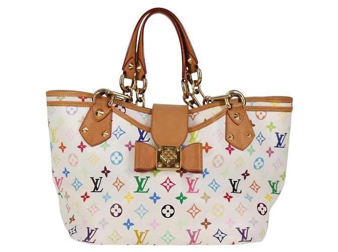 LOUIS VUITTON Monogramm Multicolor Annie MM Tote Bag Weiß M40307 LV Auth 122879V - Ansicht 13