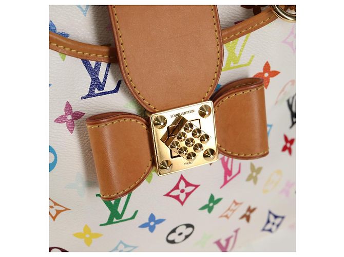 LOUIS VUITTON Monogramm Multicolor Annie MM Tote Bag Weiß M40307 LV Auth 122879V - Ansicht 18