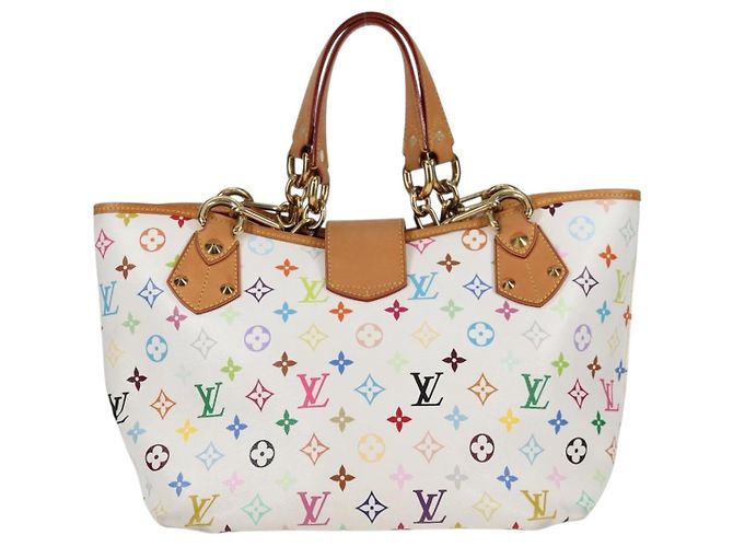 LOUIS VUITTON Monogramm Multicolor Annie MM Tote Bag Weiß M40307 LV Auth 122879V - Ansicht 2