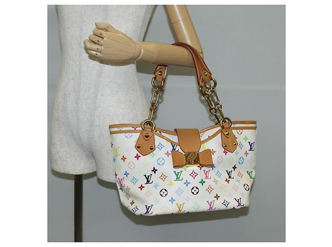 LOUIS VUITTON Monogramm Multicolor Annie MM Tote Bag Weiß M40307 LV Auth 122879V - Ansicht 26