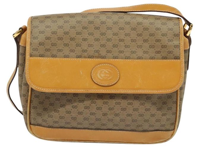 Gucci Borsa a Spalla Micro GG Supreme PVC Beige Oro 001 14 0925 Auth ep9882 D'oro - vista 13
