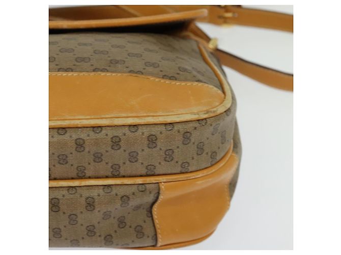 Gucci Borsa a Spalla Micro GG Supreme PVC Beige Oro 001 14 0925 Auth ep9882 D'oro - vista 14