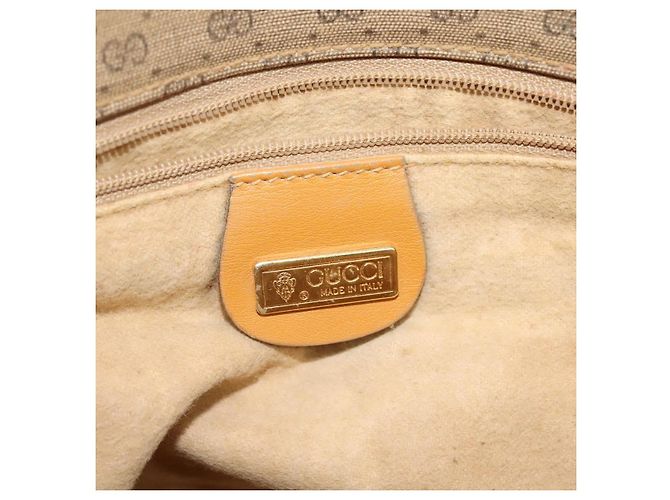 Gucci Borsa a Spalla Micro GG Supreme PVC Beige Oro 001 14 0925 Auth ep9882 D'oro - vista 18