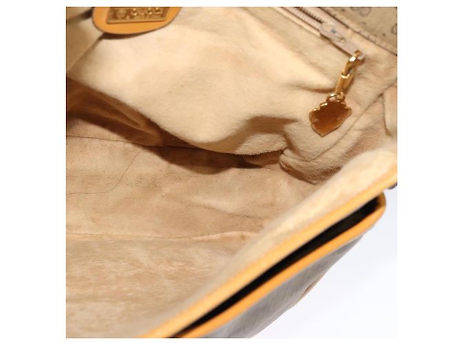 Gucci Borsa a Spalla Micro GG Supreme PVC Beige Oro 001 14 0925 Auth ep9882 D'oro - vista 19