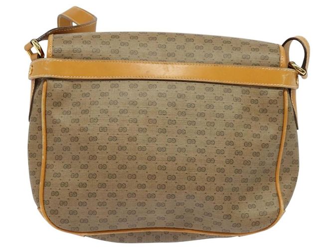 Gucci Borsa a Spalla Micro GG Supreme PVC Beige Oro 001 14 0925 Auth ep9882 D'oro - vista 2