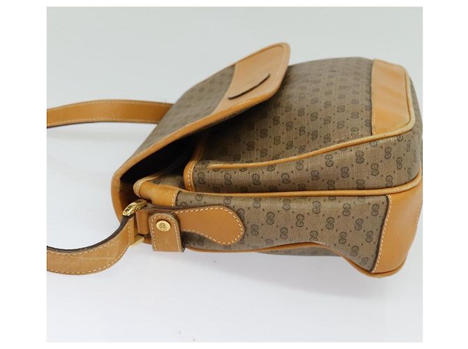 Gucci Borsa a Spalla Micro GG Supreme PVC Beige Oro 001 14 0925 Auth ep9882 D'oro - vista 3