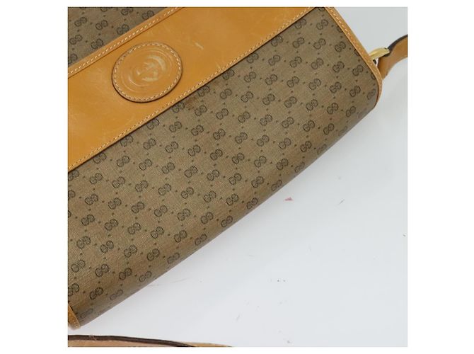 Gucci Borsa a Spalla Micro GG Supreme PVC Beige Oro 001 14 0925 Auth ep9882 D'oro - vista 6
