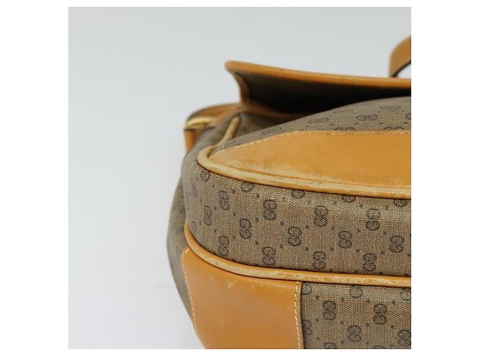 Gucci Borsa a Spalla Micro GG Supreme PVC Beige Oro 001 14 0925 Auth ep9882 D'oro - vista 9