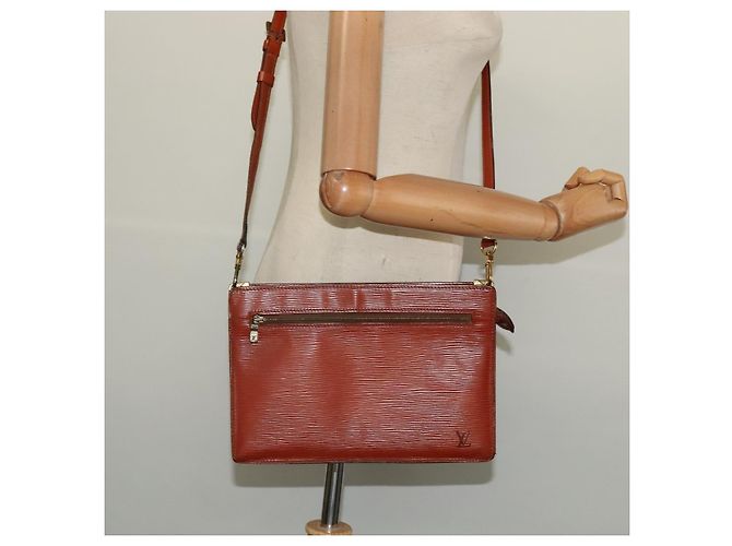 LOUIS VUITTON Clutch Angian Epi Marrone M52113 LV Auth 131458 - vista 26